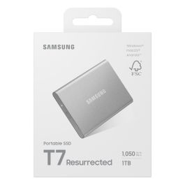 SAMSUNG Portable SSD T7 1TB USB-C 3.2 Gen 2 (10 Gbps) Externo Aluminio Plata - MU-PD1T0G/WW