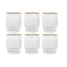 Vaso Basicos DKD Home Decor Transparente Dorado 8 x 10 x 8 cm Set de 6 Precio: 36.79000039. SKU: B186FRHGPC