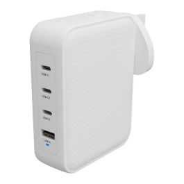 Targus Cargador GaN 145W HJ1001WHWWGL para Múltiples Dispositivos, Carga Rápida PD 3.1 QC 3.0, Blanco