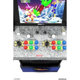 Arcade1Up Máquina Recreativa Marvel vs Capcom II con Elevador, 8 Juegos Clásicos y 56 Personajes, Juego Online WiFi