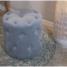 Puff Alexandra House Living Azul Terciopelo Madera 40 x 38 x 40 cm Puff Alexandra House Living Azul Terciopelo Madera 40 x 38 x 40 cm