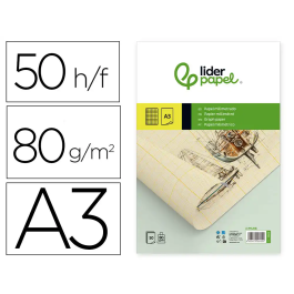 Liderpapel Bloc Papel Milimetrado Encolado Din A3 297x420 mm 50 Hojas 80g/m2 Precio: 7.49999952. SKU: B1HXG47VVT