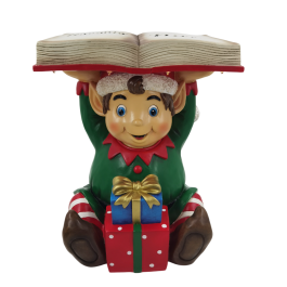DKD Home Decor Mesita Auxiliar Decorativa de Navidad Tradicional con Elfo y Luz LED, Resina, Multicolor, 28x38x47 cm Precio: 86.68999988. SKU: B19R7L6BRL