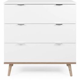 Göteborg Cofras de cajones 3 cajones, decoración roble Sonoma blanco, estilo escandinavo - L 79.8 x D 40 x H 86.5 cm GOTEBORG003034 Göteborg Cofras de cajones 3 cajones, decoración roble Sonoma blanco, estilo escandinavo - L 79.8 x D 40 x H 86.5 cm GOTEBORG003034
