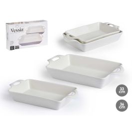 Set 2 Bandejas Rectangulares Vessia, Porcelana Blanca, 20x35.5x6 cm, Apto Lavavajillas/Horno/Microondas (6 Unidades) Precio: 76.59000041. SKU: B1DBMKVQVP