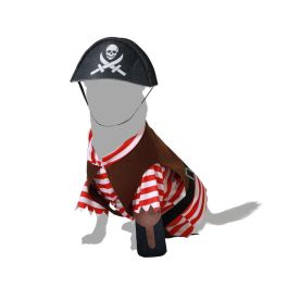 Disfraz de Pirata para Perro Rojo Talla M de Poliéster