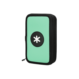 Antartik Plumier Escolar Doble Cremallera Color Menta 28 Piezas