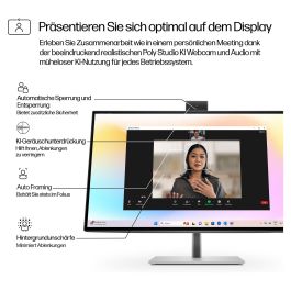HP 727pm Monitor de Videoconferencia 4K de 27 Pulgadas IPS 3840x2160@60Hz con USB-C, DP y HDMI
