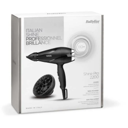 Babyliss 6713DE Shine Pro Secador de Pelo Profesional 2200W con Tecnología Iónica y Accesorios para Ondas y Volumen