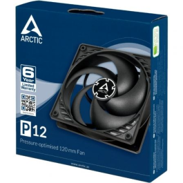 Arctic P12 ACFAN00118A Ventilador 12cm Negro, Optimizado Presión Estática, Refrigeración Eficiente PC