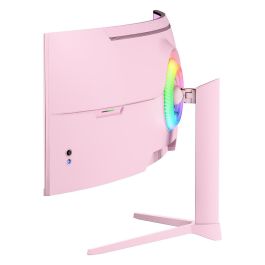 Arozzi Nova 49" Curved Monitor Gaming, Pantalla VA 5120 x 1440 Dual QHD, 165Hz, 4ms, 1500R, Altavoces, HDMI 2.1, DisplayPort, Rosa
