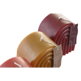 DKD Home Decor Vela Urban de Cera con Arcos, Surtido Colores Terracota Mostaza Rojo, 320 gr, 6x9x8 cm (12 Unidades)