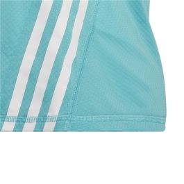 Camiseta de Manga Corta Infantil Adidas AEROREADY Aguamarina