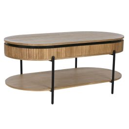 Mueble de TV Home ESPRIT Negro Natural Metal 120 x 64 x 52 cm Mueble de TV Home ESPRIT Negro Natural Metal 120 x 64 x 52 cm