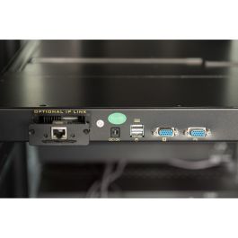 DIGITUS Consola Modular TFT 17" KVM 8 Puertos Panel Táctil Teclado Alemán 1280x1024 para Rack 1U