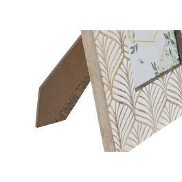 DKD Home Decor Marco de Fotos 13x18 cm Marrón y Blanco de Madera de Mango y Cristal con Acabado Decapé Estilo Urbano Colección Pikoh