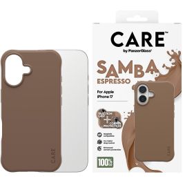 PanzerGlass Funda CARE Fashionable MagSafe para iPhone 17, Funda Protectora de TPU Reciclado Color Espresso