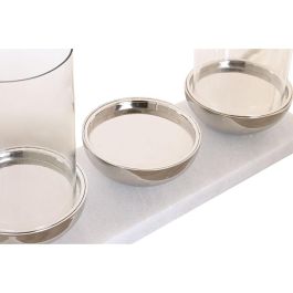 Portavela Moderno DKD Home Decor Blanco Plateado 13 x 22 x 40 cm Portavela Moderno DKD Home Decor Blanco Plateado 13 x 22 x 40 cm