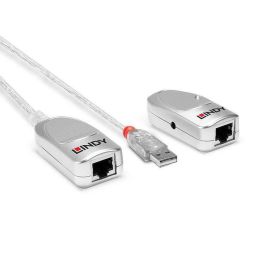 Lindy Extensor USB Cat.6 de 50m - Unidad Local y Remota para Conectar Dispositivos a PC/Laptop, Ideal para Acceso a Archivos