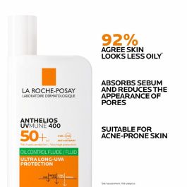 La Roche Posay Anthelios UV-MUNE 400 Oil Control Fluido Protector Solar Facial SPF50+ Matificante Ultra Resistente 50 ml