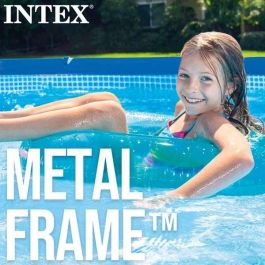 Intex Piscina Frame Rectangular 450x220x84 cm con Bomba Filtradora. Capacidad 7127 Litros y Estructura PVC/Metal.