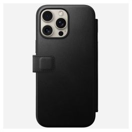 Nomad Folio Modern Leather para iPhone 16 Pro Max - Funda con MagSafe, cierre magnético y 3 bolsillos para tarjetas, Negro