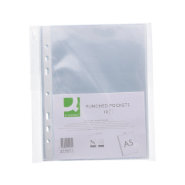 Q-connect Funda Multitaladro Din A5 100 Mc Cristal 6 Taladros Bolsa 10 Unidades