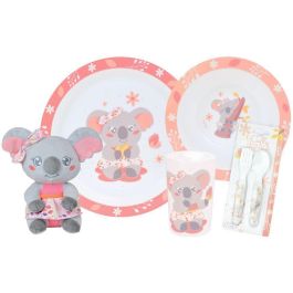 Fun House AAABH72381 - Juego de vajilla KOALA: Vaso 220ml, Plato Hondo 16cm, Plato Llano 22cm y Cubiertos