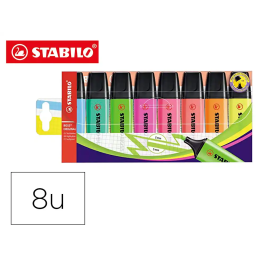 Stabilo Boss Original Marcador Fluorescente, Blíster 8 Unidades, Varios Colores