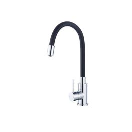 ROUSSEAU Grifo de cocina mezclador Køben - Sin ducha - Forma de memoria - Gris y negro