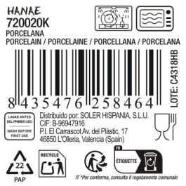 La Mediterranea Fuente Redonda para Servir Estilo Japonés Hana de 20 cm - Surtido de 6 Platos de Mesa (18 Unidades)