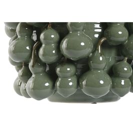 DKD Home Decor Jarrón Decorativo Tropical de Gres con Diseño de Calabaza, Color Verde, Medidas: Ancho 30 cm, Alto 23 cm, Profundidad 30 cm