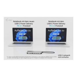 Hub USB i-Tec C31NANOTRIPLEDOCKPD Gris