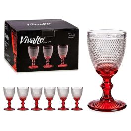 Copa Agua Vidrio Dec Puntos Pie Rojo 240Ml Vivalto 8X15CM (36 Unidades) Precio: 99.50000005. SKU: B142R5TX9L