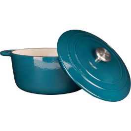 Cosy & Trendy Cacerola con Tapa COS5401110056867, Hierro Fundido Esmaltado, Ø28 cm, 6.15 L, Inducción, Azul