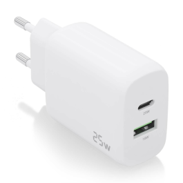AISENS - CARGADOR 25W, 1xUSB-C PD3.0, 1xUSB-A QC3.0, BLANCO Precio: 5.50000055. SKU: B127AJQ6KP