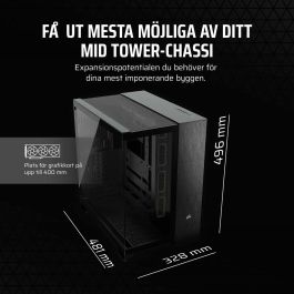 Corsair CC-9011283-WW Caja PC de torre media 6500X, aluminio negro/obsidiana