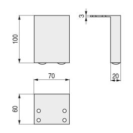 Q&Q Pata para Mueble o Sofá, Modelo Liana H100 de Metal, Acabado Cromado, 100 mm de Altura