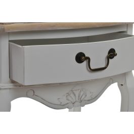 DKD Home Decor Mesita de Noche Tradicional Versalles3 Blanco Natural Madera 48 x 35 x 69 cm