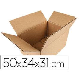 Caja Para Embalar Q-Connect Americana Carton Reciclado Canal Simple 5 mm Color Kraft 500x340x310 mm 20 unidades