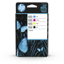 HP Paquete de 4 tintas Originales 932 negro y 933 cian/magenta/amarillo 6ZC71AE Precio: 76.68999965. SKU: S8409452