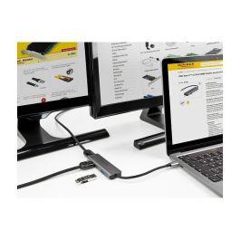 DeLOCK Adaptador USB-C a Dual HDMI con Puerto USB, 4K 60Hz, USB 3.2 Gen 1, Compatible con Windows/Mac/Linux/ChromeOS, Gris Aluminio