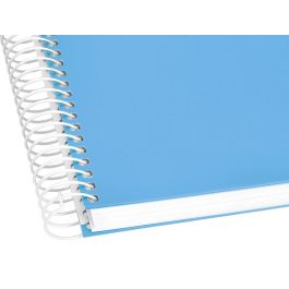 Cuaderno Espiral Liderpapel A4 Micro Crafty Tapa Forrada 120H 90 gr Cuadro 5 mm 5 Bandas 4 Colores Celeste