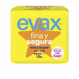 Evax FINA&SEGURA Compresas Maxi, Compresas para Mujer, Máxima Comodidad y Discreción, Sin Alas, Antitranspirante, 13 Unidades Precio: 1.69. SKU: S0572976
