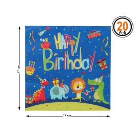 Set de 20 Servilletas de Papel Animales Felices 17x17 cm - Decoración Precio: 1.49999949. SKU: S1131037