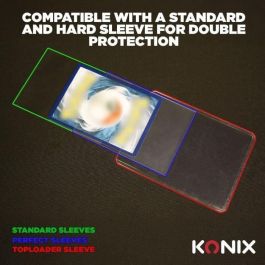 Konix AAAPQ89310 - Fundas Estándar Transparentes para Cartas - 100 Bolsillos - Compatible con Magic The Gathering y Pokémon
