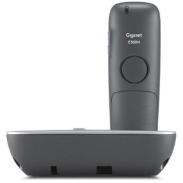 Gigaset E560A Teléfono DECT Inalámbrico con Contestador Automático y Manos Libres Negro/Plata 200 contactos