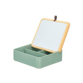 Berilo Organizador Plástico Espejo Bambú Verde 14x5x14 cm (Set de 12)
