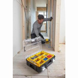 Stanley Organizador de gran capacidad FMST82967-1, 10 compartimentos extraíbles - Negro