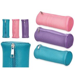 Estuche Cilindro Acolchado Pincello 22x8x8 cm - Azul, Morado, Rosa (24 Unidades)